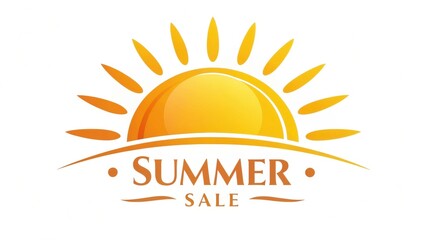 Fototapeta premium Summer sale promotion with special deals and discount. Bright sun graphic promoting a summer sale event with warm colors.