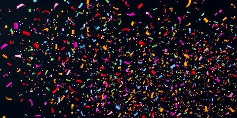 A Shower of Joy: A vibrant burst of colorful confetti fills the frame, creating a dynamic and festive scene that evokes a sense of celebration and excitement.