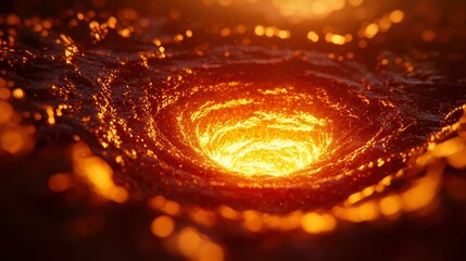 Fiery Vortex in Molten Liquid