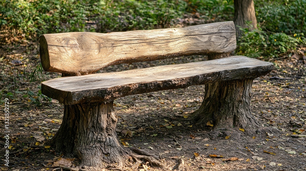 Aufkleber A tree stump used as a rustic bench in a natural setting 