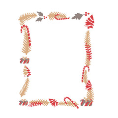 Obraz premium frame branch box candy cane badge sticker.