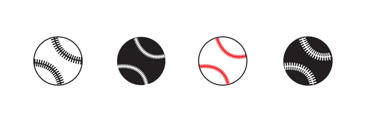 Fototapeta premium Baseball ball logo. Isolated baseball ball on white background. Leather ball