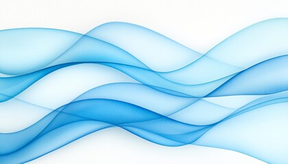 Obraz premium A hand-painted, cobalt and turquoise watercolor wash on textured paper, with organic waves of color blending softly into each other.