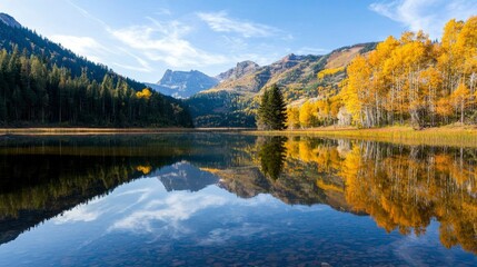 Obraz premium Autumn lake reflections