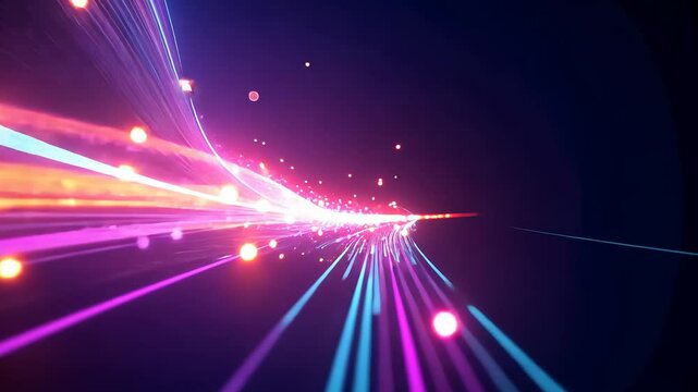 3d technology abstract neon light background, empty space scene, spotlight, dark night, virtual reality, cyber futuristic sci-fi background, street floor studio for mock up. colored geometric