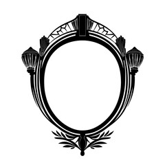 Obraz premium Art Deco Mirror, household object, vector graphic