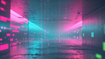 Glitch Overlay Effect Experience with Neon with Overlay