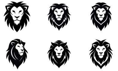 Collection of Powerful Lion Logos in Silhouette