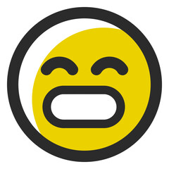 Naklejka premium grin colored stroke emoticon