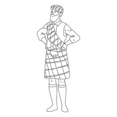 man scottish sporran kilt stroke.