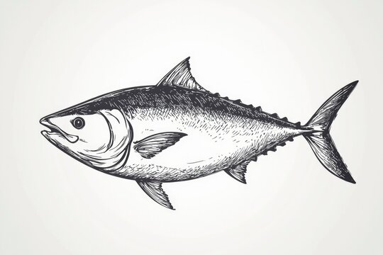 Hand-drawn tuna sketch