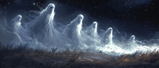 Ethereal Ghosts and Spirits Illustration for Professional Projects