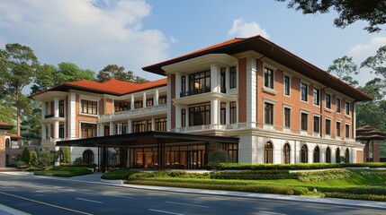 Obraz premium Grand architecture, colonial, architecture