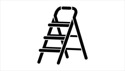 Step Ladder Icon.  Construction and Home Repair Tool . Folding Ladder Vector.