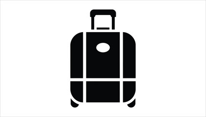 Travel Suitcase Icon. Luggage Bag with Wheels. Airport Baggage Vector.