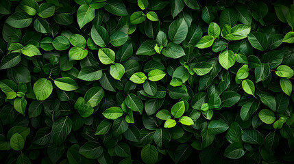 Lush Green Leaves Texture Background With Varying Shades Of Green In A Natural Outdoor Setting