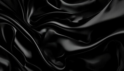 Fototapeta premium Deep black fabric folds