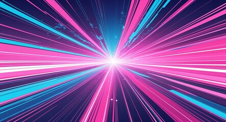 Obraz premium Pink blue abstract anime motion background with burst rays speed light effect