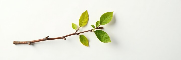Single branch with slight decay isolated on white background, nature, still life, natural light
