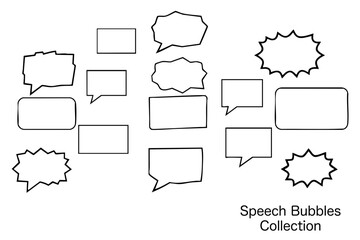 Obraz premium collection of various speech bubbles in different shapes and sizes, ideal for comic or graphic design projects. These elements can enhance storytelling and communication visually