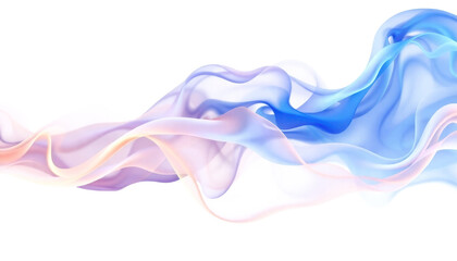 Blue and purple smoke isolated on transparent background, PNG cutout image for artistic and creative projects