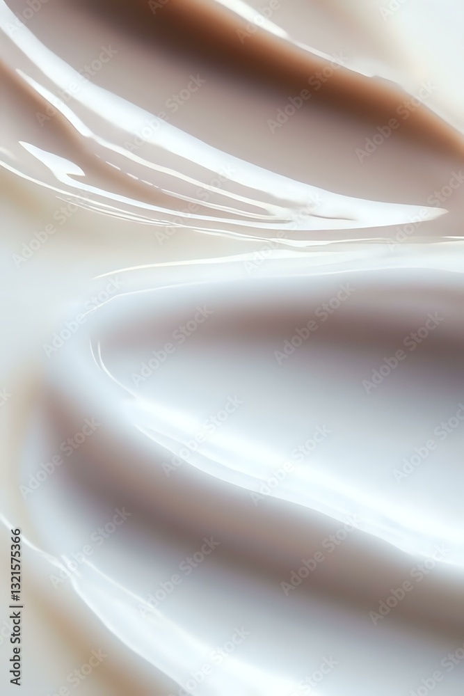 Poster flowing abstract waves in soft brown and white tones create gentle curved lines and smooth gradients