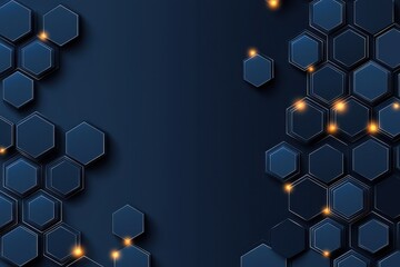 AI and Big data network connection background. Dark hexagonal pattern with glowing accents, creating a modern digital backdrop.