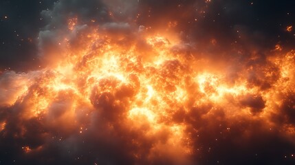 Obraz premium Spectacular Fiery Cloud Formation Glowing with Intense Light and Energy