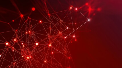 Fototapeta premium Intricate Red Network Design: A Stunning Visual Representation of Modern Technology