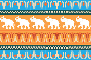 elephants pattern, Geometric
Beautiful Thailand,thai pattern,seamless,Traditional,ethnic,fabric pattern for textiles,rugs, wallpaper,clothing, sarong,batik,wrap,embroidery,print,background,cover, illu