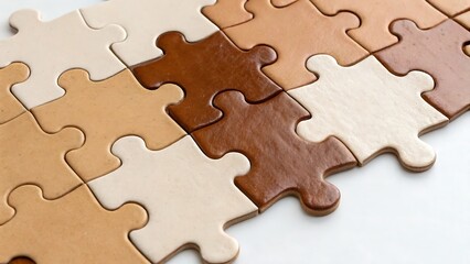 Fototapeta premium Leather Puzzle Pieces
