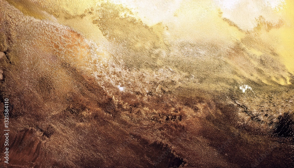 Poster luxurious golden texture with abstract rough metallic surface, shimmering gold and brown tones for b