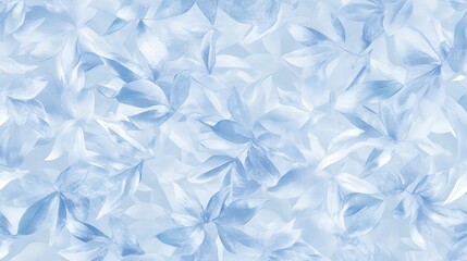 Delicate Pastel Blue Floral Seamless Pattern for Fabric Design