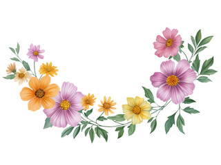 Fototapeta premium Flower wreath on transparent background