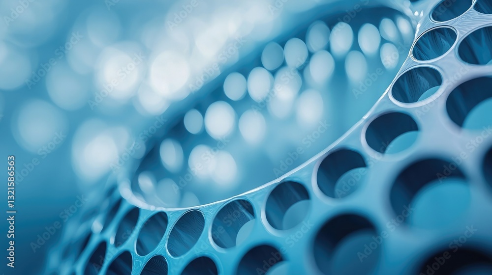 Poster A soft blue background with faint circular highlights, resembling a bokeh effect. 