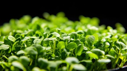 Close-up vibrant green sprouts