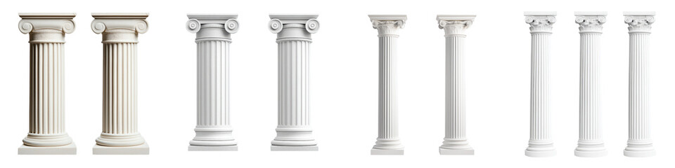 Elegant Classical Architectural Columns in Symmetrical Arrangement  Vintage Marble or Stone Pillars with Ornate Capitals and Pedestals in Neoclassical or Greco Roman Style Design