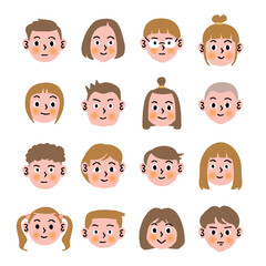 16人の子どもの顔です