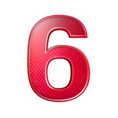 The Letter 6 with red and yellow golden color 3d Transparent Background.AI Generated