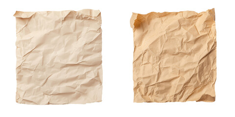 Crumpled wrinkled and distressed vintage style brown paper background texture  Recycled old and grunge document or parchment like material with blank copy space for design craft or stationery use
