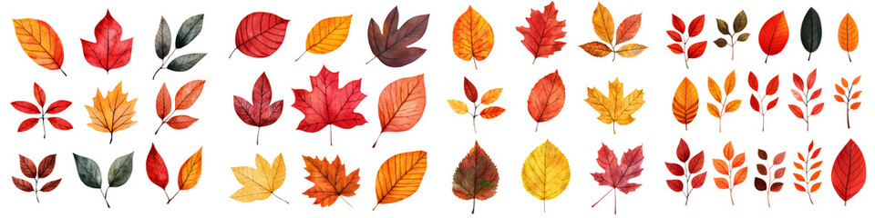 Stunning collection of autumn leaves in a variety of vibrant colors including red orange yellow and brown displaying the beauty of the fall season