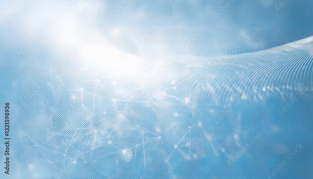 Poster ethereal abstract blue light background with glowing bokeh, digital wave texture, and soft motion blur for modern design