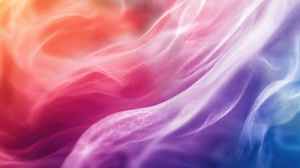 Obraz premium Abstract colorful waves of fabric-like textures blending seamlessly in a vibrant gradient, creating a serene atmosphere