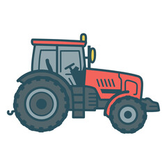 Obraz premium red tractor color stroke.