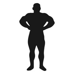 Obraz premium muscular hands waist silhouette