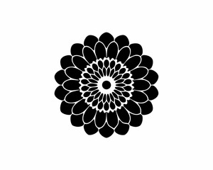 creative silhouette Chrysanthemum Icon victor illustration