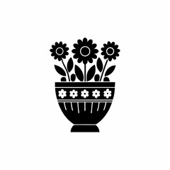 creative details Flower Vase Icon victor illustration