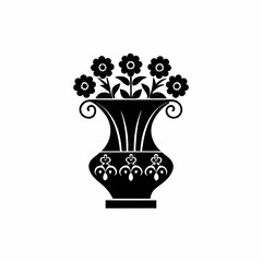 creative details Flower Vase Icon victor illustration