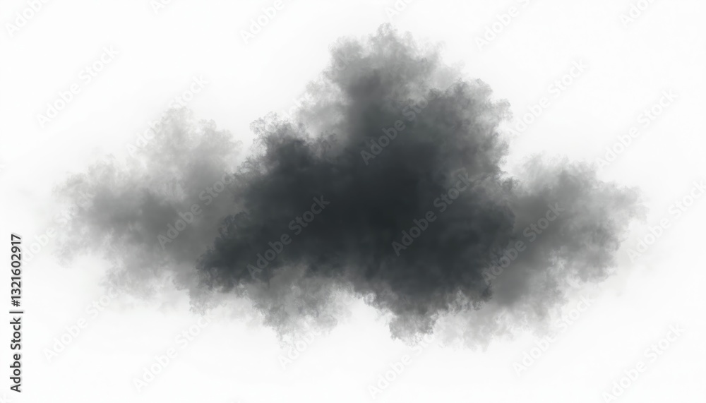 Poster black smoke cloud on transparent png background. fog texture effect for halloween design, overlay sc