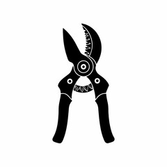 creative silhouette Gardening Scissors (Pruner) Icon victor illustration 